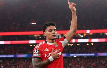 Richard Ríos ya está a disposición del técnico Mourinho para jugar con el Benfica. FOTO AFP