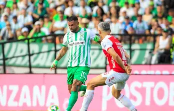 Atlético Nacional que es tercero de la tabla de posiciones, se mide a Santa Fe, este viernes, en el Atanasio Girardot, por la cuarta fecha de la Liga BEtplay-2. FOTO CAMILO SUÁREZ 