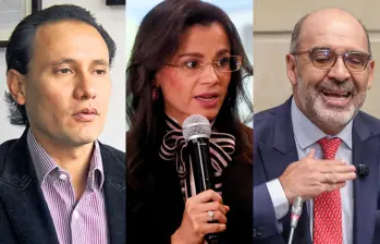 En la foto de izquierda a derecha: Alejandro Castañeda, líder de Andeg; Luz Stella Murgas, presidenta de Naturgas; Camilo Sánchez, líder de Andesco. FOTO COLPRENSA