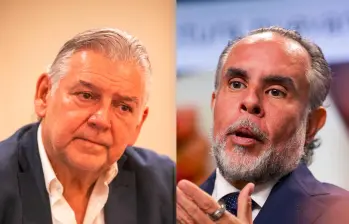 Jaime Alberto Cabal, presidente de Fenalco; Armando Benedetti, ministro del Interior. FOTO EL COLOMBIANO Y COLPRENSA. 