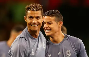 Cristiano Ronaldo y James Rodríguez jugaron 89 partidos juntos en el Real Madrid, se juntaron en 17 goles y ganaron dos Champions League, una Liga de España y dos Supercopas europeas. FOTO GETTY