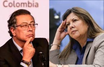 Gustavo Petro y la fiscal Luz Adriana Camargo. Fotos: Colprensa