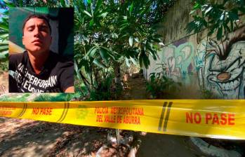 A Juan David Sarrazola Guzmán (detalle), de 29 años, lo asesinaron en este sector, cerca de la quebrada La Iguaná. FOTOS: ANDRÉS FELIPE OSORIO GARCÍA Y CORTESÍA