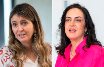 Las senadoras Paloma Valencia y María Fernanda Cabal, del Centro Democrático, fueron precandidas en 2022 y la candidatura de su partido finalmente la obtuvo Óscar Iván Zuluaga. FOTOS CAMILO SUÁREZ