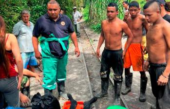 Los cuatro mineros fueron trasladados al Hospital San Fernando, de Amagá, y su estado de salud es reservado. FOTO: CORTESÍA