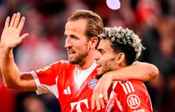 El delantero Harry Kane encontró en Luis Díaz un gran socio en la delantera del Bayern. FOTO GETTY