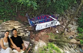 Así quedó el bus accidentado en el municipio de Remedios que llevaba 34 estudiantes, entre ellos Nicolás Ochoa, sobreviviente a la tragedia. FOTOS Manuel Saldarriaga y Cortesía
