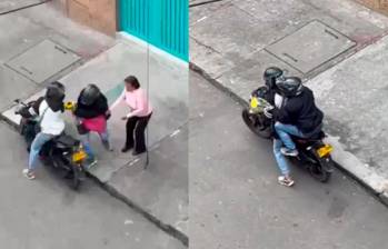 Dlincuentes en moto atracaron a la adulta mayor, en pleno Día de la Madre, en Bogotá. FOTO: Capura de pantalla X @oscuracolombia
