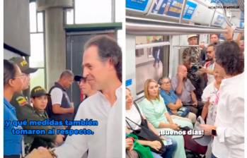 Paulina Aguinaga compartió el video del alcalde en el metro. Foto: Captura de video. 