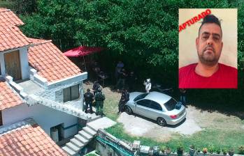 Juan Carlos Giraldo Ocampo, alias Alan, fue capturado dentro de una finca en el municipio de Bello. FOTOS: CORTESÍA