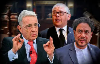 ¿Por qué el magistrado José Luis Barceló (en el centro) habría incurrido en irregularidades en el proceso? No deja de llamar la atención que Barceló asumió como presidente de la Corte el 25 de enero del 2018 y tan solo 20 días después expidió el auto contra Álvaro Uribe. En la imagen, a la derecha, Iván Cepeda. FOTOS EL COLOMBIANO
