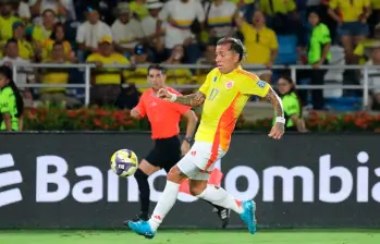 El delantero tolimense Dayro Moreno, de 39 años –cumplirá 40 el 16 de septiembre–, tuvo buen desempeño en lo que jugó contra Bolivia. FOTO: COLPRENSA 