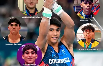 Ángel Barajas es la nueva sensación de la gimnasia artística mundial. FOTOS AFP Y CORTESÍA