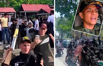 En el sepelio de “Bendito Menor” hubo disparos al aire y caravana de motos. FOTO: TOMADAS DE VIDEOS.