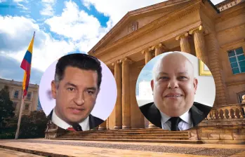 Andrés Idárraga, secretario de Transparencia, y Ómar Enrique Flórez, representante legal de AlDesarrollo. FOTOS: Presidencia y cortesía