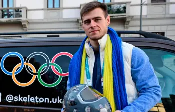 Vladislav Heraskevich, abanderado de Ucrania en los Juegos Olímpicos de Invierno-2026. FOTO AFP