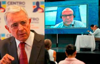 Uribe se defiende de acusaciones de Salvatore Mancuso, sobre su conocimiento de la operación que derivó en la masacre de El Aro. Foto: Colprensa y cortesía JEP. 