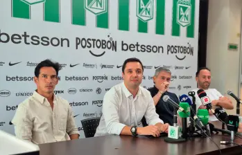 Imágenes de la rueda de prensa que dieron en Nacional. FOTO NACIONAL ES PASIÓN