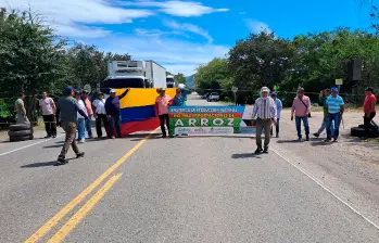Ya hay bloqueos viales en 10 departamentos del país, por parte de los arroceros. FOTO cortesía
