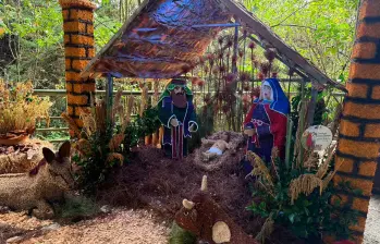 Este es el pesebre realizado por la Corporación de Silleteros de Santa Elena. FOTO: Cortesía Parque Arví
