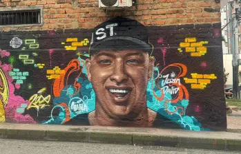 Mural en la comuna 13 en memoria de Juan David Castaño Vargas, hijo del líder barrial y rapero Jeihhco. Foto: Cortesía 