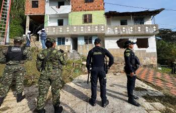 Aspecto de las ocho casas que fueron demolidas en el sector El Hoy de La Estrella. FOTO: Cortesía Gobernación de Antioquia
