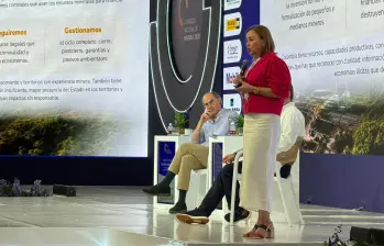 La ministra de Minas y Energía, Nohemí Arboleda, en el Congreso Nacional de Minería. FOTO: Cortesía.