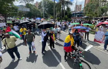 Marchas por el Día del Trabajo en Medellín. Foto: Manuel Saldarriaga, EL COLOMBIANO