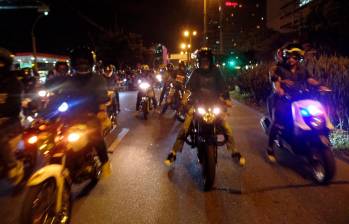 La caravana agrupó a cerca de 50 motociclistas en la capital. Imagen de referencia. FOTO: EL COLOMBIANO