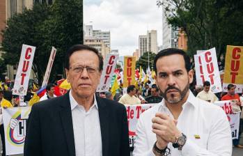 Dirigentes de la CUT, incluido Fabio Arias, denuncian que una nueva mayoría de miembros podría cambiar la postura de la central frente al Gobierno de Abelardo de La Espriella. Foto: Cortesía