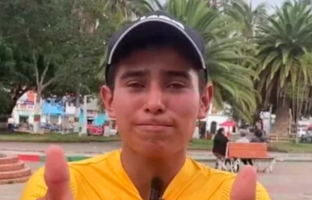 Él es Juan Alexander Matabajoy, el ciclista que sufrió una aparatosa caída en la Vuelta del Porvenir. FOTO: Tomada de redes sociales