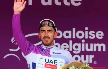 Juan Sebastián Molano perdió el liderato en la Vuelta a Bélgica. FOTO TOMADA X@belgium_tour