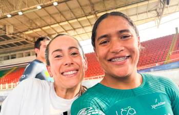 Mariana Pajón regresa oficialmente a la competencia en el Campeonato Nacional de pista de Cali, donde compartirá equipo con la joven velocista antioqueña Stefany Cuadrado. Foto: Instagram Stefany