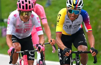 Egan Bernal fue este domingo, junto al ecuatoriano Richard Cararaz, uno de los grandes animadores de la jornada 15 del Giro. FOTO X-INEOS