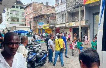La zona comercial de Quibdó está siendo afectada por el paro de los mineros informales. FOTO: Cortesía