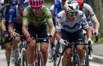 Éiner Rubio, de 28 años edad, viene de ser octavo en el Giro de Italia 2025. FOTO X-MOVISTAR