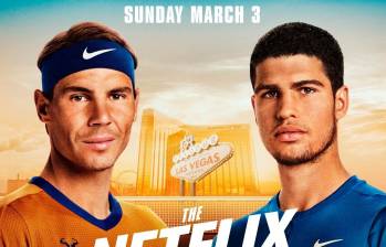Rafael Nadal y Carlos Alcaraz se enfrentarán en el el Michelob Ultra Arena de Las Vegas. FOTO CORTESÍA NETFLIX 