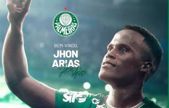 Jhon Arias, de 28 años, llega a Palmeiras, séptimo club que representa tras Llaneros, Patriotas, América, Santa Fe, Fluminense y Wolverhampton. FOTO CAPTURA X-PALMEIRAS
