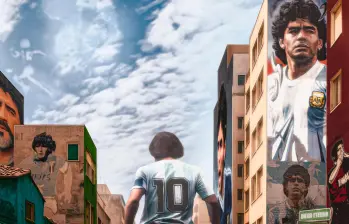 Con esta imagen recordó la Conmebol a Maradona, quien falleció hace 5 años. FOTO X-CONMEBOL