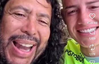 René Higuita junto a James Rodríguez. FOTO PANTALLAZO TOMADO DE LAS REDES SOCIALES DE RENÉ HIGUITA