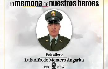 Luis Alfredo Montero Angarita, el patrullero asesinado en la noche del martes 2 de diciembre. FOTO: REDES SOCIALES / X