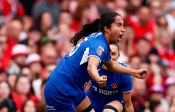 Mayra Ramírez causa sensación en Inglaterra gracias a sus goles. FOTO: Tomada de X Chelsea Femenino