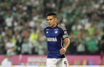 Radamel Falcao García marcó ante Santa fe, sin embargo, Millonarios perdió 2-1 y se quedó a puertas de disputar una final. Foto: Andrés Camilo Suárez Echeverry