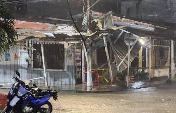 Así quedó uno de los negocios de la zona afectados por el temporal. FOTO: Cortesía Turbo TV