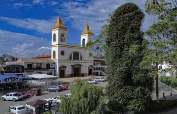 Foto panorámica del parque principal de La Unión, Antioquia. Foto: Manuel Saldarriaga Quintero