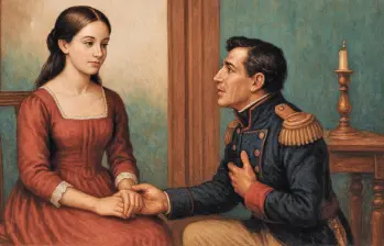 La historia de amor entre Rosalía Saldarriaga y Gregorio María Urreta habría sido fundamental para que Medellín ganara el pulso por ser la capital de Antioquia. imagen recreada con ia