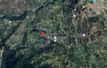 Equipos de salvamento minero y organismos de socorro atendieron la emergencia registrada en un socavón de carbón en Boyacá. FOTO Google Maps