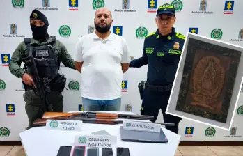 Jorge Iván Gómez Restrepo (“el Toco”) fue enviado a la cárcel luego de la audiencia de control de garantías; en el recuadro, la obra que llevó a su ubicación. FOTOS: CORTESÍA. 