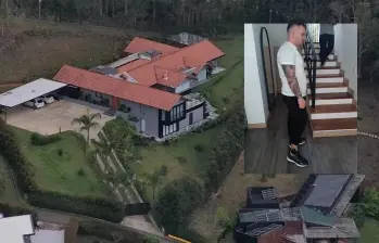 En esta lujosa residencia en Llano Grande, Antioquia, cumplía la detención domiciliaria alias ‘Keiler’. FOTO CORTESÍA