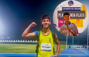 Tomás Soto obtuvo medalla de plata en lanzamiento de jabalina en el Mundial de Para Atletismo en Nueva Delhi. FOTO: Tomada de redes sociales @COLParalimpico